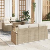 VidaXL Set de canapele pentru grădină 6 pcs Bej 100 x 55 x 73 cm