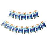 Banner Happy Birthday, Ghirlanda, 2.5m x 17cm, Tema Sirena, Ocean, Ropet