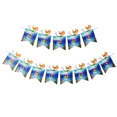 Banner Happy Birthday, Ghirlanda, 2.5m x 17cm, Tema Sirena, Ocean, Ropet foto