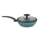 Wok din Aluminiu cu Strat Antiderapant si Capac de Sticla Sea Line 28 cm, pentru Inductie Handy KitchenServ