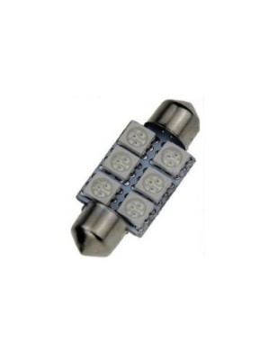Led auto Albastru sofit cu 6 SMD 36 mm foto