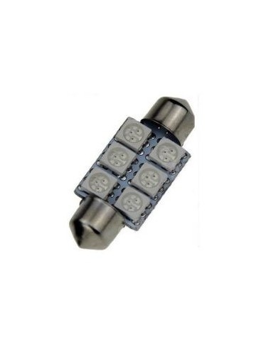 Led auto Albastru sofit cu 6 SMD 36 mm