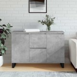 Servantă, gri beton, 101,5x35x70 cm, lemn prelucrat