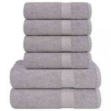 VidaXL Set prosoape 6 piese gri 360 g/m&sup2; 100% bumbac