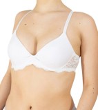 Sutien Push-Up Luan Alb 85B cu Dantela, Cupa Preformata. Poliamida/Elastan. Bretele Reglabile. Alb, Bej, Negru, Rosu
