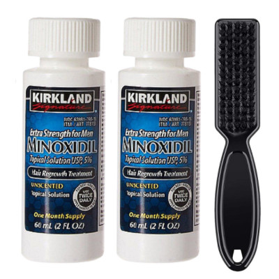 Minoxidil Kirkland 5%, 2 Luni Aplicare + Perie Curatare Impuritati, Tratament Pentru Barba / Scalp foto