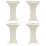 VidaXL Husă de masă cu picior, 4 buc., crem, &Oslash;80 cm elastic