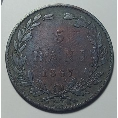 Rom&acirc;nia, 5 Bani 1867 Watt.
