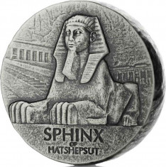 Moneda argint 999 lingou, Sphinx of Hatshepsut 5 oz 155 grame foto