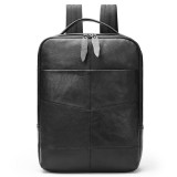 Cumpara ieftin Rucsac piele, BUSY LDY&amp;GTM&reg; Spark, piele naturala premium, unisex, compartiment tableta si laptop, negru