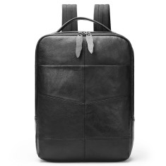Rucsac piele, BUSY LDY&amp;GTM&reg; Spark, piele naturala premium, unisex, compartiment tableta si laptop, negru