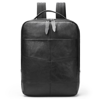 Rucsac piele, BUSY LDY&amp;amp;GTM&amp;reg; Spark, piele naturala premium, unisex, compartiment tableta si laptop, negru foto