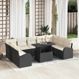 Cumpara ieftin Set de canapele pentru grădină 10 pcs Negru Rattan poli