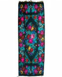 Covor vintage din l&acirc;nă 556&times;204 cm, țesut la război, model floral tip scoarță, franjuri &ndash; piesă statement