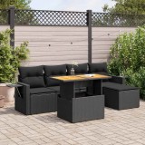 Cumpara ieftin Gossi set mobilier de gradina cu perne, 6 piese, negru, poliratan
