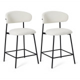 Set of 2 White Bar Chairs Diana