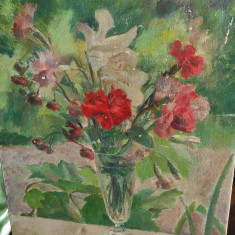 Vaza cu flori ulei pe panza semnat Fernand Blondin pictor cotat