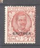 Italy Eritrea 1926 King Viktor Emanuel III, 75C, Sass.113, Mi.115, MH AM.127, Nestampilat