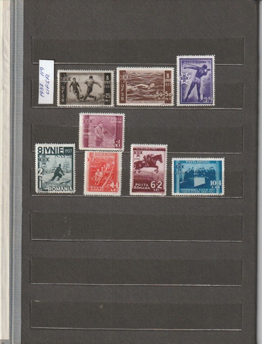 ROMANIA 1937 LP 119 U. F. S. R. SERIE MNH NESTAMPILATA