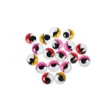 Accesorii creatie - ochisori mari plastic, diverse culori, 15mm, cu gene, set 6 buc, Colorarte