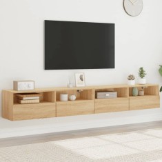 vidaXL Dulapuri TV de perete 2 buc. stejar sonoma 100x30x30 cm lemn foto