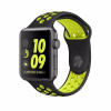 Curea de silicon perforata ceas Apple Watch 5 4 3 2 1 42/44 mm - negru cu verde