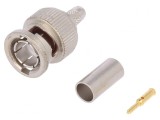 Conector BNC Tată 75&Omega; Crimpat PTFE Aurit