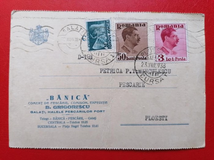 Galati Banica Comert de pescarie imprimat reclama