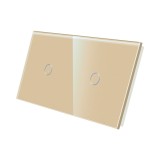 Cumpara ieftin Panou Intrerupator Simplu + Simplu cu Touch Din Sticla LUXION SmartElectro IntelligentHouse