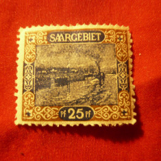 Timbru Saargebiet 1921 - Motive locale ,val. 25pf sarniera