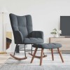 VidaXL Scaun balansoar cu taburet, gri &icirc;nchis, catifea 328151