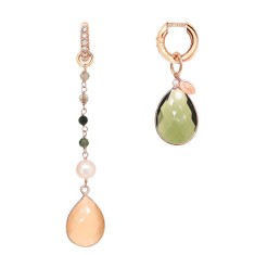 Cercei Fantasy asimetrici din agat și cuarț