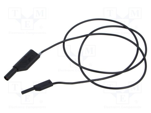Cablu de măsurare 10A 1kV 1m negru HIRSCHMANN T&amp;M
