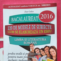 BACALAUREAT 220 DE MODELE DE SUBIECTE CUM SE ELABOREAZA UN ESEU DAN GULEA