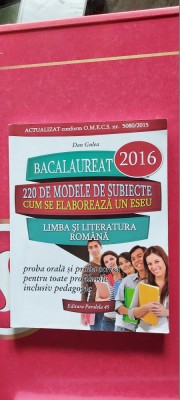 BACALAUREAT 220 DE MODELE DE SUBIECTE CUM SE ELABOREAZA UN ESEU DAN GULEA foto