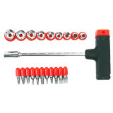 Set tubulare si biti cu maner 21buc. TOP TOOLS 39D385 HardWork ToolsRange