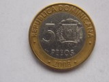 5 PESOS 2008 REPUBLICA DOMINICANA