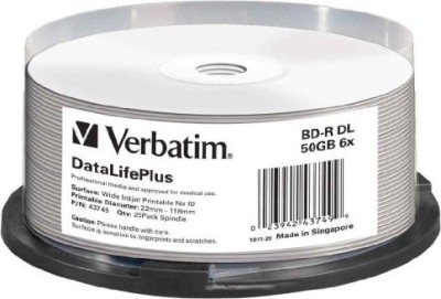 BD-R VERBATIM 50GB, viteza 6x, 25 buc, Double Layer, spindle, printabil, &amp;quot;Wide foto