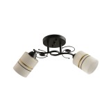 Candelabru Klausen Certis PL2 22x46x15 cm 2xE27 design clasic metal negru auriu sticla alba corp iluminat elegant pentru living sau zona de dining