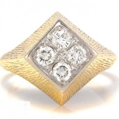 Inel aur vintage aur 14k cu diamante 0,40ct