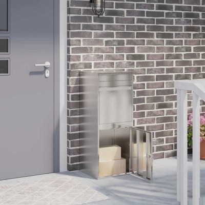 vidaXL Cutie pentru colet Negru 41 x 38 x 103 cm Oțel inoxidabil 874937 foto