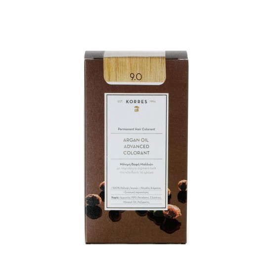 KORRES Vopsea de păr permanentă cu ulei de argan - 9.0 Blond foarte deschis