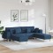 vidaXL Sofa din material textil cu pernă albastru 208 cm țesătură