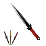 Set de vanatoare DEPOX&reg;, Sabie Red Ronin si set trei cutite de aruncat, otel inoxidabil, negru