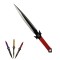 Set de vanatoare DEPOX&reg;, Sabie Red Ronin si set trei cutite de aruncat, otel inoxidabil, negru