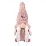 Figurină Decorativă Crăciun, Gnome, Blană Artificială, Roz, 18cm, Oem