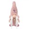 Figurină Decorativă Crăciun, Gnome, Blană Artificială, Roz, 18cm
