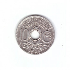Moneda Franta 10 centimes 1934, stare foarte buna, curata