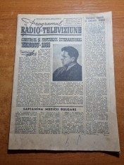 revista radio tv 28 august 1958 - programul din 31 august - 6 septembrie