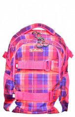 Rucsac Herlitz Wave cu doua compartimente, compartiment pentru laptop, motiv Pink Checkers foto